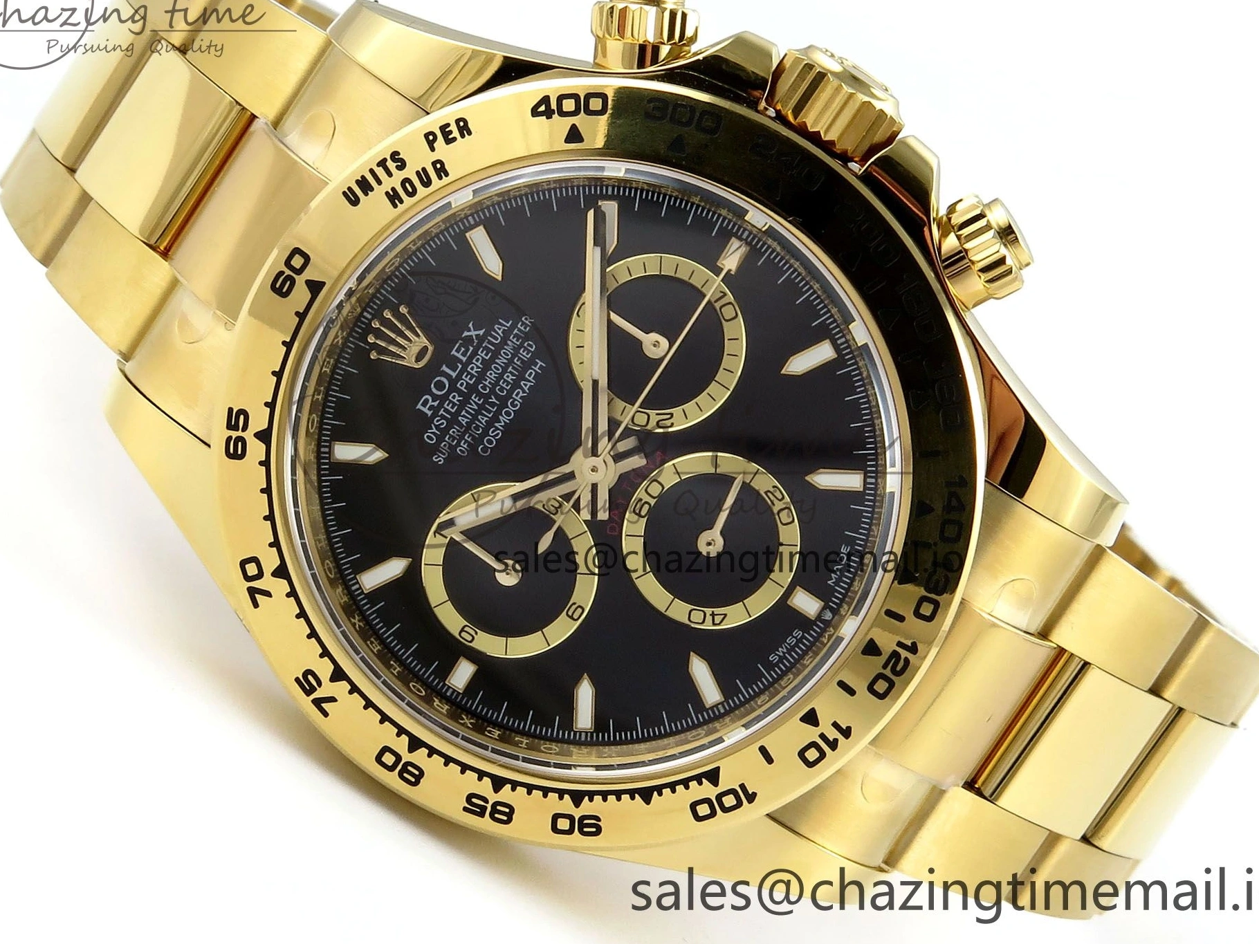 MiroTime 0123 TimelessDesign Daytona 126508 APSF 1:1 Best Edition Black Dial on YG Braclet SH 742